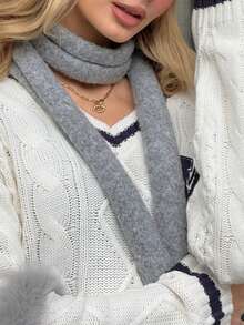 Maglione da donna con scollo a V, stile college retrò americano, moda autunno/inverno 2025, maniche lunghe, lasco e ampio, con motivo jacquard a lettera