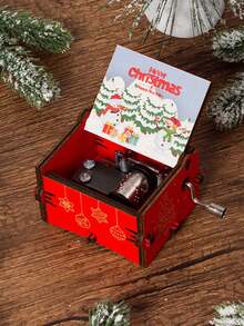 1 pieza Caja de música con cascabeles navideños, adorno de madera con campanas, decoración de Santa Claus viene a la ciudad, adecuado para Navidad, regalos festivos, decoración del hogar - Multicolor - Ver 42