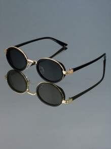 Ochelari de soare la modă cu ramă mică ovală din metal Steampunk vintage, noi, de înaltă calitate, stil stradal, pentru exterior, călătorii, ochelari de decorare pentru petreceri pe plajă, pentru bărbați și femei, versatili, eleganți, pentru afaceri, casual, purtați zilnic