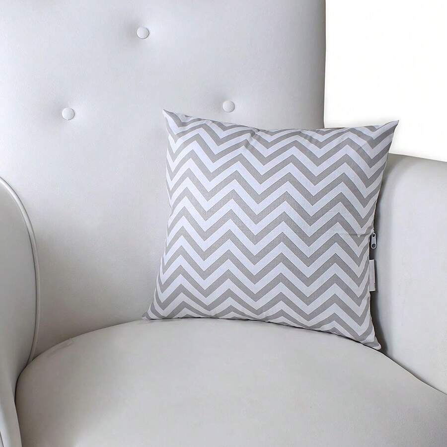 Printed Decorative Pillow With Full Zipper, Super Washable - Chevrom - Xem 1