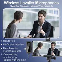 三合一无线领夹式麦克风适用于手机 iPad TypeC 领夹式麦克风即插即用 2.4G 超低延迟内置降噪芯片工作时间用于视频录制采访播客 Vlog