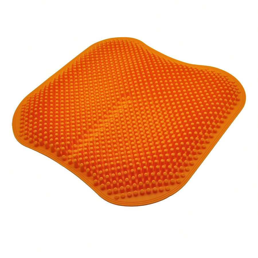 Silicone Seat Cushion, Cooling Seat Cushion (Super Large & Thick), Breathable Honeycomb Design Absorbs Pressure Points Seat Cushion, Gel Cushion For Office Chair, Home Car Seat Cushion For Wheelchair - 橘色 - 查看 1