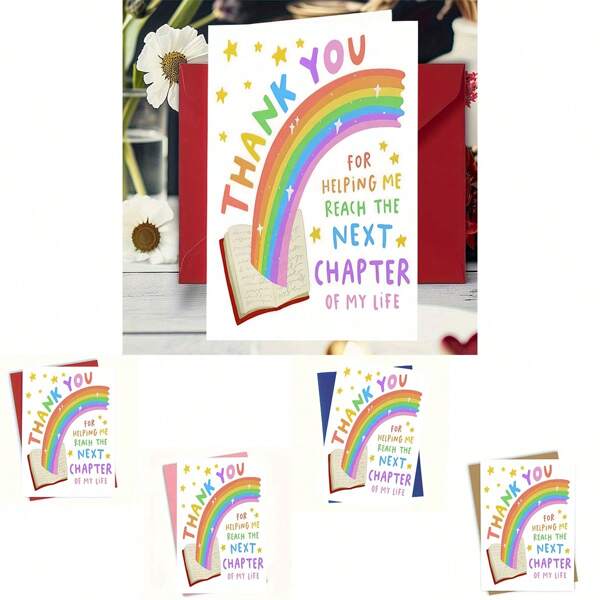 1pc Thank You Card, Appreciate Your Efforts And Support, Wish You All The Best