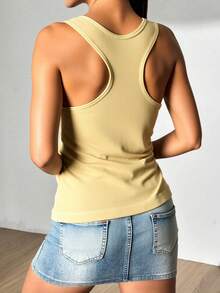 Women Tank Tops & Camis - 米色 - 查看 3