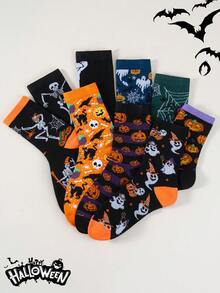 1/3/5/9 Đôi Tất Halloween Đầu Bí Ngô (Mũ Phù Thủy Kiểu Đèn Lồng Bí Ngô) Phong Cách Lễ Hội Ma Quái/Vui Nhộn - Bao gồm Tất Nữ, Tất Cho Nữ, Tất Trắng Tất Đen, Tất Cổ Cao, Tất Cổ Cao, Tất Dài, Tất Lượn, Tất Dễ Thương - Đặc Trưng Cho Halloween, Hoàn Hảo Cho Mùa Thu, Mùa Đông, Trở Lại Trường Học, Halloween, Giáng Sinh, Thích Hợp Cho Công Việc - Nhiều màu - Xem 4
