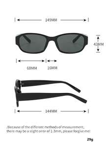 1pc Women's Rectangular Framed Fashionable Clear Lens Non-Prescription Glasses, Comes With Glasses Cloth, Suitable For Reading, Computer, Phone, Gaming And Daily Use - Multicolor - View 8