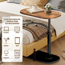 Milky Way Adjustable TV Tray Table Adjustable Side Table, C-Shaped Sofa Side Table, 360° Swivel Small Side Table For Living Room, Bedroom, Sofa TV Tray Table, Small Space Side Table