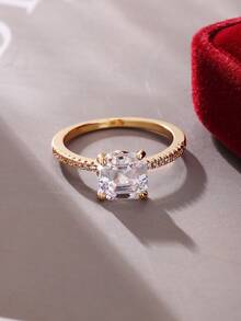 خاتم زركونيا اصطناعي أنيق، رمز للحب عصري، مناسب للذكرى السنوية وحفلات