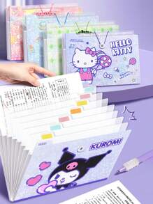 1pc Cartoon Sanrio Character File Folder, 8-Layer Large Capacity A4 Document Organizer, Elementary Student Paper Holder, Transparent Insert Page Data Bag, High-Quality Children File Folder - Multicolor - View 3
