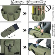 1pc Green Fishing Rod Bag, Foldable Fishing Gear Handbag, High-Quality Multifunctional Large Capacity Fishing Rod Case 1.15M Large Capacity Multifunctional Fishing Tackle Storage Bag, Shoulder Carry Fishing Rod Bag, Sea Fishing Bag