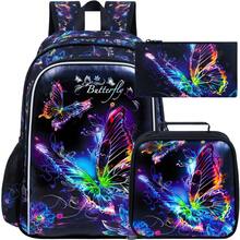 3pcs/Set Butterfly Pattern Girls Backpack, Includes Backpack, Lunch Box, Suitable For Elementary School, Kindergarten And Preschool - Backpack - View 11