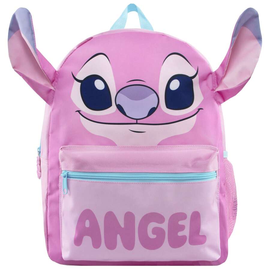Lilo & Stitch 迪士尼星際寶貝女孩背包，天使女孩背包，帶 3D 耳朵，星際寶貝包，兒童背包，均碼，粉紅色 - 粉色 - 查看 1