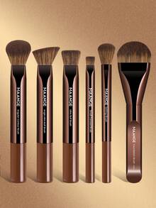 MAANGE 13/20/23/50pcs Makeup Tools Including 20 Pieces Professional Aluminum Tube Makeup Brush Set + 1 Storage Bag + 2 Pieces Air Cushion Puffs For Daily Use And Travel,Makeup Accessories Gifts For Friends ,Brush Set,Makeup Brush Kit,Make Up Brush Set,Make Up Set Complete,Makeup Brush Set,Complete Makeup Kit,Brush Kit,Brushes Makeup Set,Makeup Gift Set,Set - Chocolate Brown - View 18