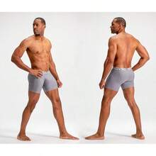 Men's Cool Dry Mesh Boxer Trunks 6-Inch Briefs, 3-Pack - 6吋(黑色/紅色/鋼色) - 查看 10