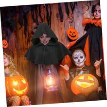 Gorro de capucha de bruja, capa con capucha de aspecto siniestro para Halloween, disfraz de cosplay, gorro de capucha medieval vintage, capucha de hechicero, wicca, pagano