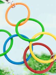 1 szt. Wielokolorowa zabawka wspinaczkowa dla papugi, z kolorowymi pierścieniami - wytrzymały plastikowy hamak, odpowiedni do żucia i zabawy, idealny dla małych papug i ptaków, zabawka dla papugi