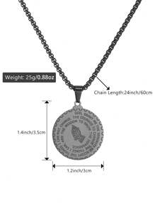 1 Pieza Collar De Oración De Serenidad Para Hombres Con Colgante De Moneda De Oración De Manos Orando Para Mujeres Del Versículo De La Biblia De La Oración Del Señor Regalo De Joyería De Coraje Y Sabiduría Para Niños Acero Inoxidable 24 Pulgadas
