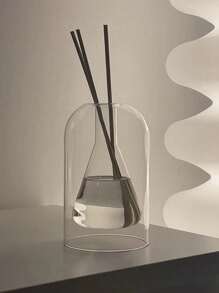 1pc Minimalist High-End Creative Double-Layer Glass Aroma Diffuser Bottle, Transparent Flameless Fragrance Bottle (Aroma Sticks In Random Color)