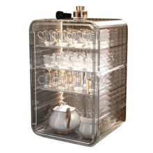 1 pieza de caja de almacenamiento de tazas acrílicas de gran capacidad, organizador de tazas de té transparente a prueba de polvo, accesorio de cocina y comedor, organización del hogar, decoración de la habitación, cestas, cubos y contenedores para la organización del hogar. - Blanco - Ver 7