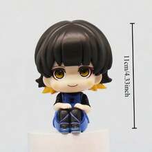 1 件动漫商品（蓝色锁）可爱的黑色和紫色动漫人物毛绒玩偶 - 可收藏的桌面装饰，万圣节、复活节、圣诞节的完美礼物 | 独特的设计 | 耐用的收藏品，可爱的毛绒玩具 - 彩色 - 查看 3