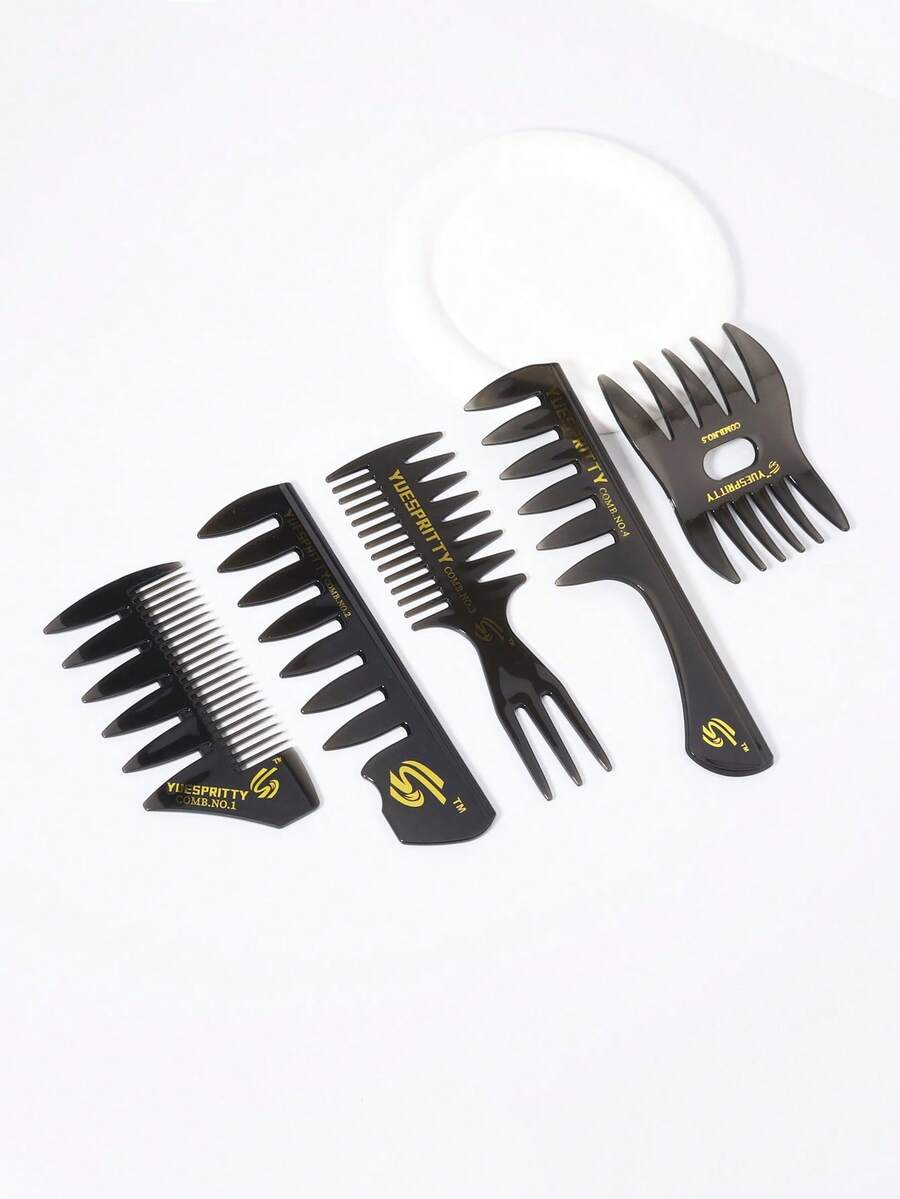 African Styling Comb Set, Professional Hairstyling Comb, Afro Pick Comb, Barber Comb, Wide Tooth Comb, Detangling Comb, Multi-Purpose Hair Comb For Dyeing, Styling And Scalp Relaxation, Unisex,Hair Brush,Slick Back Brush,Styling Brush,Curly Hair Brush,Edge Brush,Hair Comb,Brush Hair,Hair Brush Set,Comb Hair,Comb For Curls,Detangling Brush,Hair Brush For Women,Hair,Travel,Hair Products,Hair Tools,Hair Stuff,Barber,Barber Accessories,Barbershop,Hairdressing Equipment