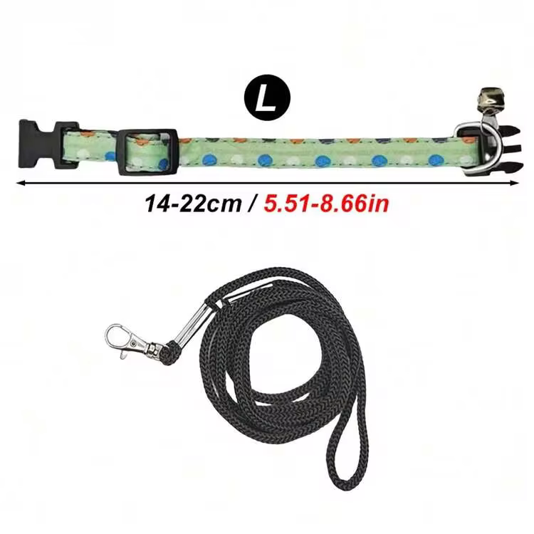 1 Set Adjustable Small Pet Collar Leash With Polka Dot Design For Rabbit, Lizard, Reptile, Hamster, Guinea Pig, Dutch Pig, Suitable For Small Pets, Crawling And Amphibian Animals - Multicolor - View 12