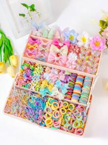 153/858/861/908 件粉彩可爱女孩公主发饰套装，包含薄纱蝴蝶结发夹、水钻蝴蝶发夹、多色纹理蝴蝶结发夹、薄纱水钻蝴蝶发夹、雪纺花发夹、仿花发夹、薄纱蝴蝶结发带、星星 BB 夹、迷你爪夹和多色细发带和发圈，适合女孩日常、派对、外出，打造甜美可爱的造型