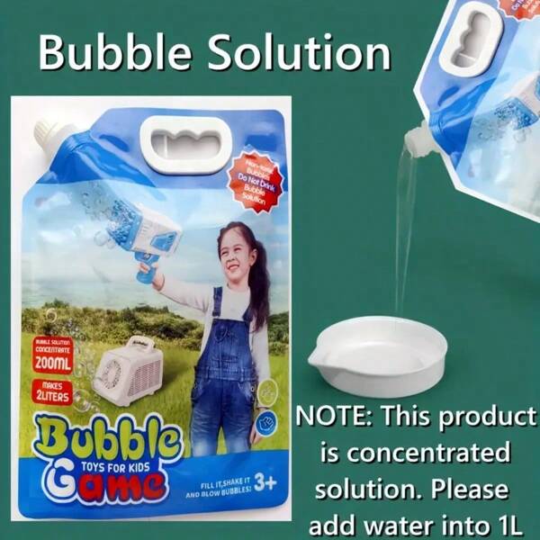 Grande solution de bulles concentrée, produit des bulles super-dimensionnées, formule concentrée réutilisable, portable pour les pistolets et machines à bulles d'extérieur, convient à divers jouets à bulles, machines à bulles, jeux, fêtes - Matériau en PET, bulles géantes longue durée