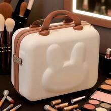 Estuche Organizador de Maquillaje Portátil con Diseño Kawaii, Maleta de Almacenamiento Rígida para Cosméticos, Joyería y Artículos de Tocador, Ideal para Viaje y Uso Diario, Cierre Seguro.