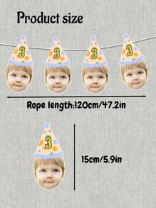 LICVIC 定制照片和年龄生日装饰，个性化生日帽装饰，定制生日快乐横幅，可定制图片横幅拉旗，生日礼物，派对旗帜，周年纪念，毕业庆祝，各种派对，男士，女士，朋友，客厅，卧室，装饰 - 風格A - 查看 6