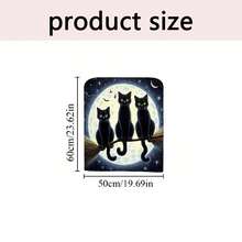 1 Stück/4 Stücke/6 Stücke/10 Stücke Halloween Katze unter dem Mond Muster Kurz-Plüsch Stuhlbezug, abnehmbarer Kurz-Plüsch Material Stuhlschutz Überzug, geeignet für alle Jahreszeiten, Feiertags-Dekor Stuhlbezug für Esszimmer, Wohnzimmer, Heim-Stühle mit Rückenschutz, passend für Esszimmer, Büro, Wohnzimmer, Hotel und Heimdekoration