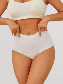 10 Pcs  Cotton  Casual-Comfy  Cute-Sweet  Casual-Sporty    Striped  Plain    High Rise    Brief Panties For Women - 彩色 - 查看 7