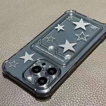 Stars Multifunctional Card Slot Photo Transparent Case For Apple  16 15 14 13 12 Pro Max 16 15 14 Plus 13 12 11 Pro With Card Slot Four Corner Shockproof TPU Soft Case For Fans And Celebrities Small Card - 透明黑 - 查看 8