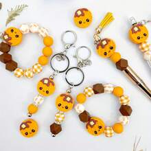 5/25pcs Silicone Bead Waffle Grid Element Silicone Beads, Gingerbread Man Cookie Silicone Beads, Suitable For Jewelry Decoration Beads, Earrings, Necklaces, Bags, Pens, Phone Chains, Makeup Brushes, Keychains And Other DIY Sets, Suitable For Mother's Day, Father's Day, Holiday, Birthday Gifts - Waffle Series - View 3