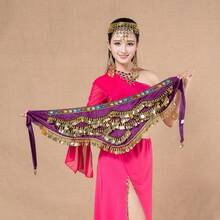 Women's Wavy Belly Dance Waist Belt & Hip Scarf, Women's Sweet Belly Dance Coin Hip Wrap Skirt - Multicolor - View 24