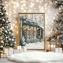 1 pezzo, Tela con cornice, Stampa artistica di una libreria invernale a New York, Stampe per angolo lettura, Decorazioni natalizie per amanti dei libri, Regali per amanti dei libri, Stampe di librerie, Per decorazioni natalizie, Decorazioni per camera da letto, Decorazioni per bagno, Decorazioni per sala da pranzo, Decorazioni per cucina, Decorazioni per soggiorno, Decorazioni per ufficio, Decorazioni natalizie per la casa - Multicolore - Visualizzare 7