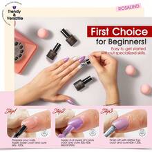 ROSALIND 24 PCS Gel Nail Polish Set-20 Colors Gel Polish Kit Base Coat Glossy Matte And Glitter Top Coat Nail Polish Set Dark Purple Orange Nail Art Polish Manicure Gifts With Box - 04 - 查看 7