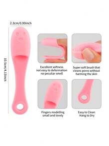 RANCAI 硅胶手动洗脸刷，柔软洗脸刷去角质，防水亲肤洁面刷，可去除黑头白头彩妆残留