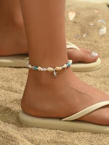 1 chiếc mặt dây chuyền đính đá hình sao biển phong cách kỳ nghỉ trên bãi biển dành cho nữ - Nhiều màu - Xem 4