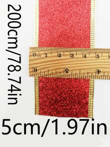 (2M/Rouleau) Ruban pailleté doré de 5 cm de large, emballage cadeau, artisanat pliable DIY, décoration de sapin de Noël, décoration de maison pour Noël, décoration de pièce d'hiver