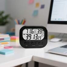 Timer With Temperature Display, Countdown Timer For Studying, Cooking, Kitchen Reminder, Time Management, Self-Discipline - Multicolor - View 7