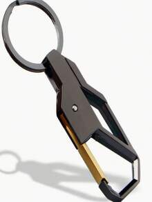 1pc Metal Key Chain Keyring For Men - Black - View 6