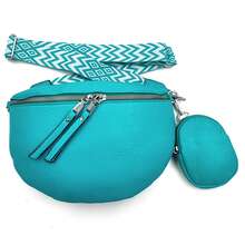 Stylish Waist Bag With An Additional Pouch And Adjustable Strap - Mint Green - View 4