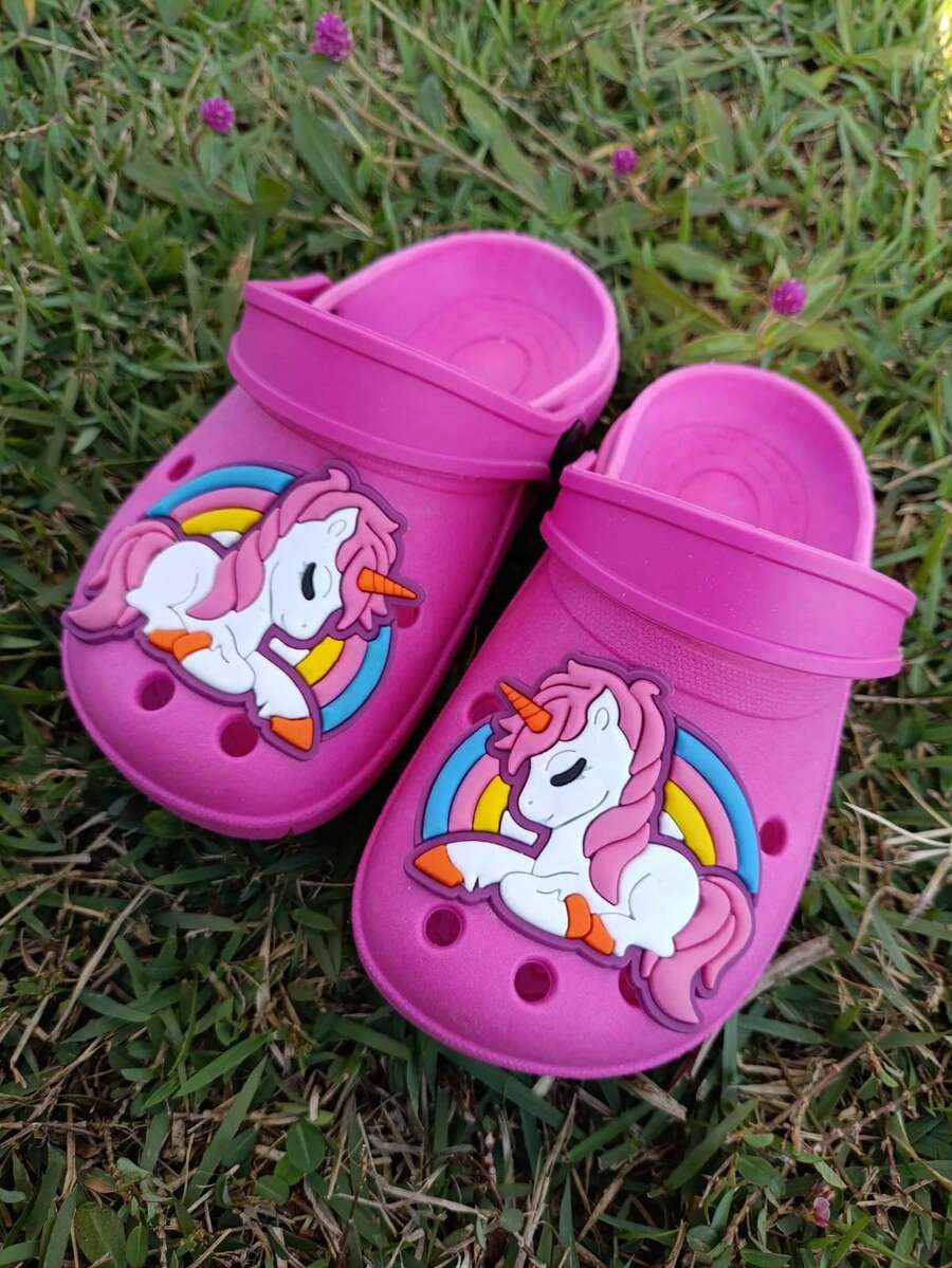 Sandalia chinelo babuche infantil feminina enborrachado com unicornio - Pink - Visão 1