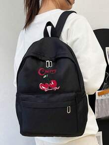 Cute Cherry Print Girl Backpack Large Capacity Laptop Backpack,Back To School Classical Casual Day Pack College Backpack Lightweight School Book Bag For Girls Boys,Girls Backpack Book Bag For Middle School Teens Backpack,Anti Theft Laptop Backpack Travel Day Pack School Bags Gifts - View 4