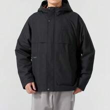 Adidas Men's Jacket, Sports Casual Thermal Lined Warm Windproof Hooded Jacket JI8680 - Black - View 1