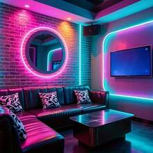 3,28 pies /6,56 pies /9,84 pies /16,4 pies Luces LED, Tira de luz de neón LED 5V RGB, Tira de luz de neón LED para dormitorio, Control remoto de 24 teclas, Luces de cuerda inteligentes RGB que cambian de color, Decoración de dormitorio, sala de estar, familia, fiesta de Navidad, Control de aplicación de teléfono móvil, Luces de cuerda LED, Artículos de decoración de habitación - luz de color - Ver 3