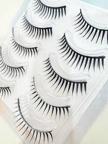 10 件韩国女团卡通湿妆自然逼真浓密锥形假睫毛 - 自然纖長款 - 查看 10