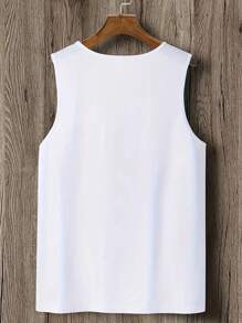 singbulk Men's Cotton Casual Sleeveless Rose Print Tank Tops For Summer,170g Pure  Heavy 100% Cotton Tank Tops, 1pcs