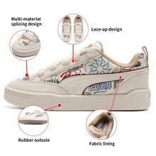 Puma Park Lifestyle Graffiti Low-Top Lace-Up Casual Comfortable Simple Sneakers, 405258-02 - -red-pine Sand - View 3